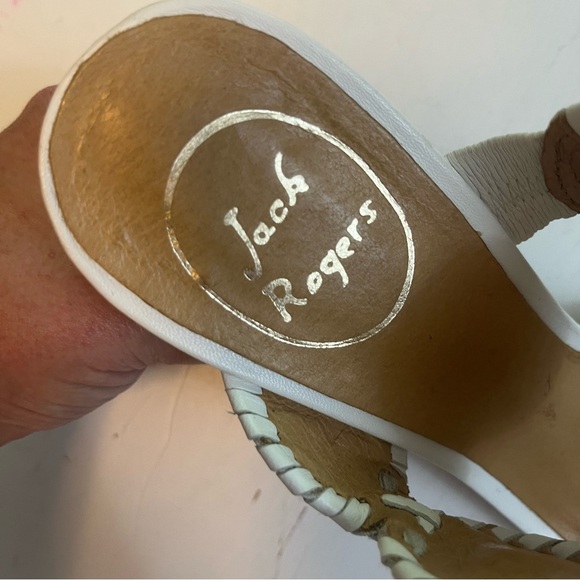 Jack Rogers Luccia White Wedge Sandals - Size 8 - Picture 4 of 9